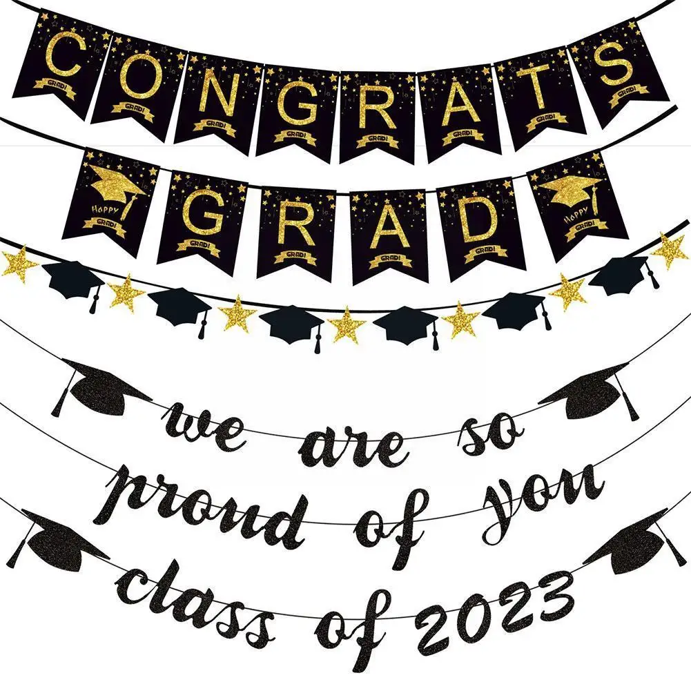 

Черное золото, поздравления, градиентный баннер, украшение на выпускной сезон 2023, градиентные аксессуары для старшей школы, колледжа N1B9