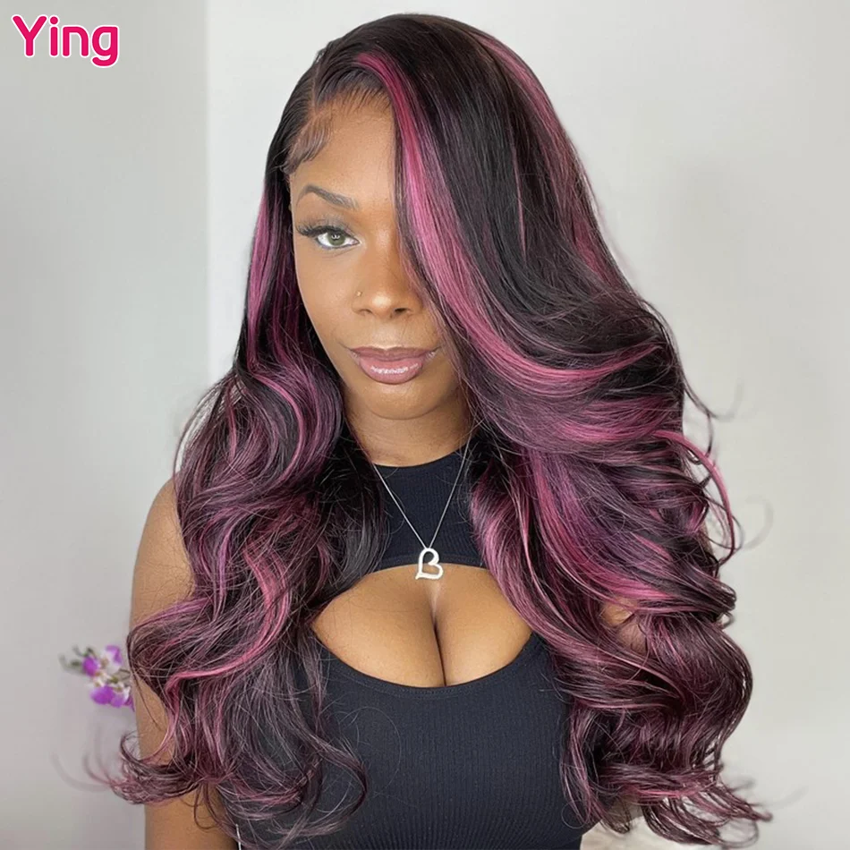 

Ying Hair 30 Inch Highlight Pink Body Wave 13x4 Lace Front Wig 10A Hair 13x6 Lace Front Wig PrePlucked 5x5 Transparent Lace Wig