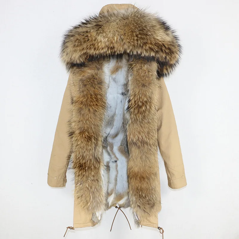 2022 Fashion Winter Jacket Women Real Fur Coat Natural Real Fox Fur Collar Loose Long Parkas Big Fur Outerwear Detachable enlarge