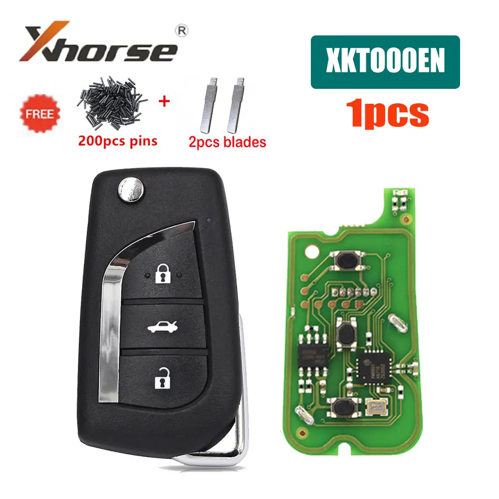 

1PCS Xhorse XKTO00EN Car Remote Key for Toyota Car Key 3 Buttons Univeral Wire Remote Key for VVDI Mini Key Tool with Key Blade