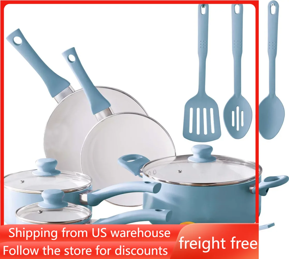 

Кухонный комплект из 12 предметов, набор керамической посуды, бесплатная доставка, кухонные горшки, кухонная утварь, столовые приборы, домашняя кухня