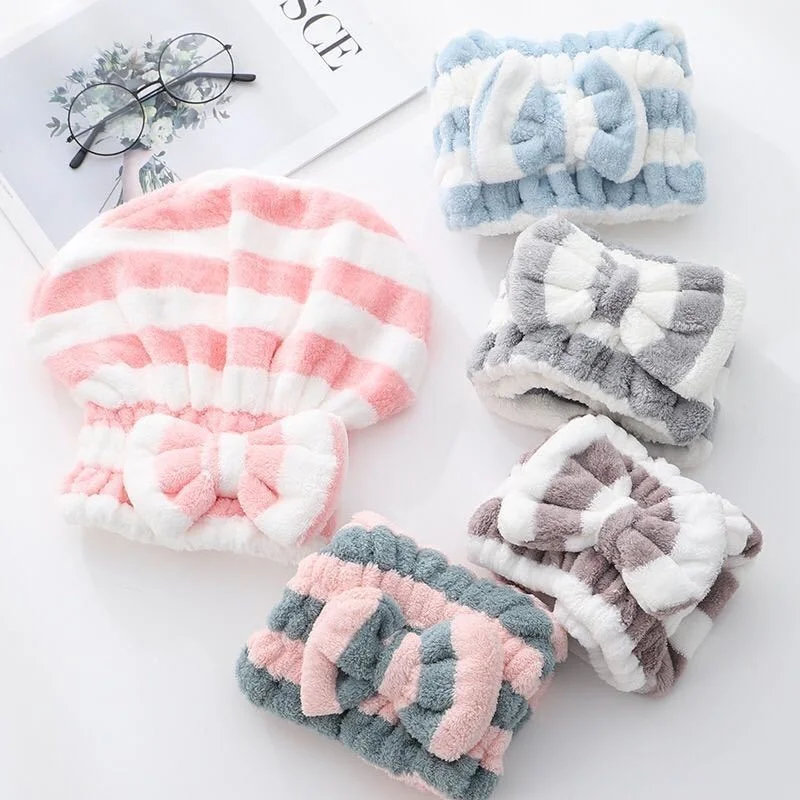 

Thickened dry hair cap Absorbs water for quick drying adult bath cap Women's dry hair towel Absorbs water for wiping hair Quick
