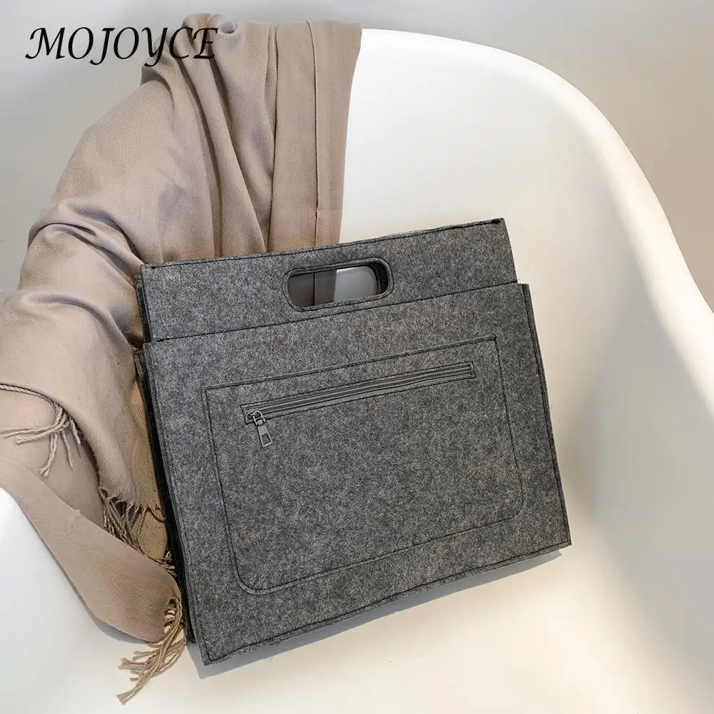 

Сумка фетровая женская с ручками сверху, однотонный мессенджер большой вместимости, элегантный саквояж на подмышку, портфель