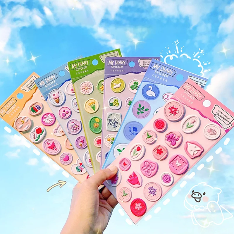 

1 лист искусственных восковых наклеек, канцелярские наклейки для детей, герметичные эстетические наклейки для конвертов