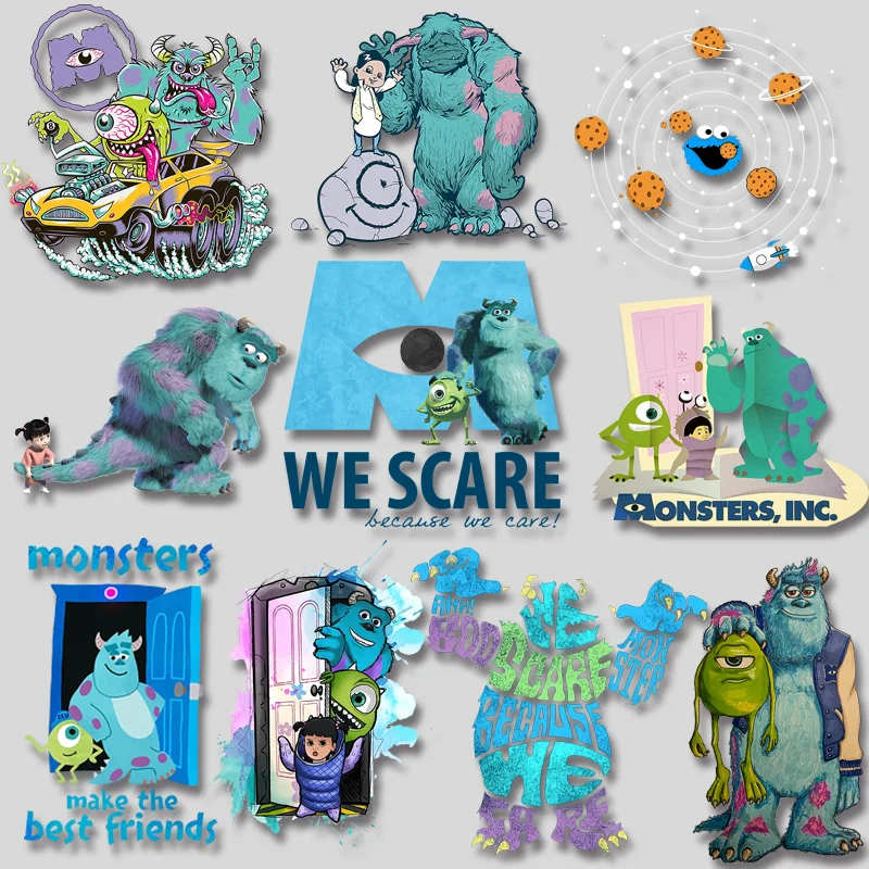 

Disney Film Monsters, Inc. Stage Images Printed Ironing Vinyl Patches Thermal Transfer Stickers Applique On Clothes Chest Badges