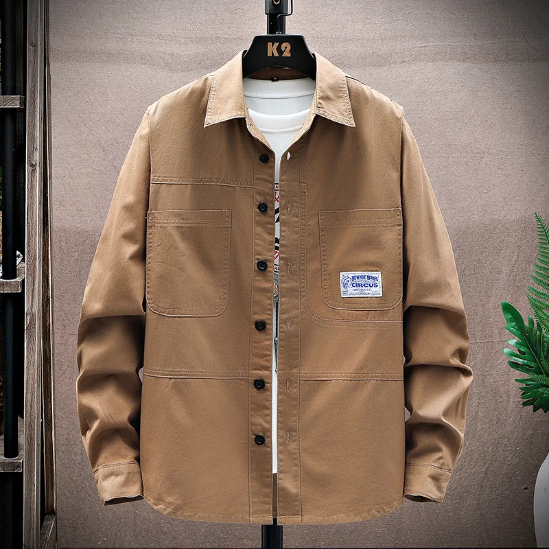 Европейская и американская рабочая одежда джинсовая рубашка простая