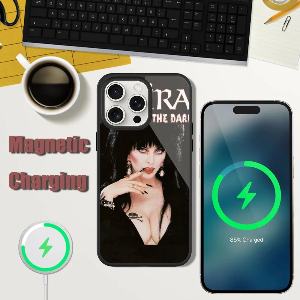 Чехол для телефона Film E-Elvira M-Mistress of the D-Dark iPhone 13 15 11 12 14 Plus Pro Max стеклянный зарядный