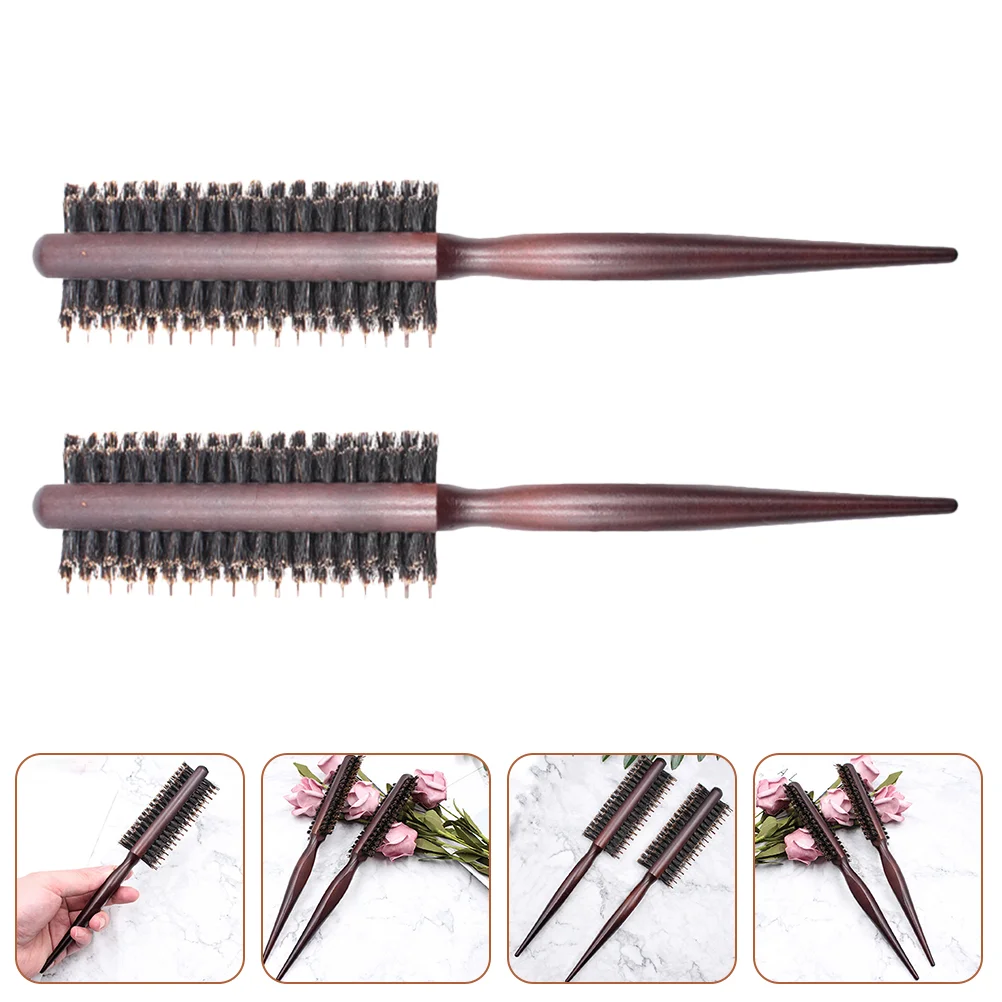 

2pcs Party Use Combs Handle Combs Dual-use Multifunctional Detangling Combs Hairstyling Roll Combs for Females