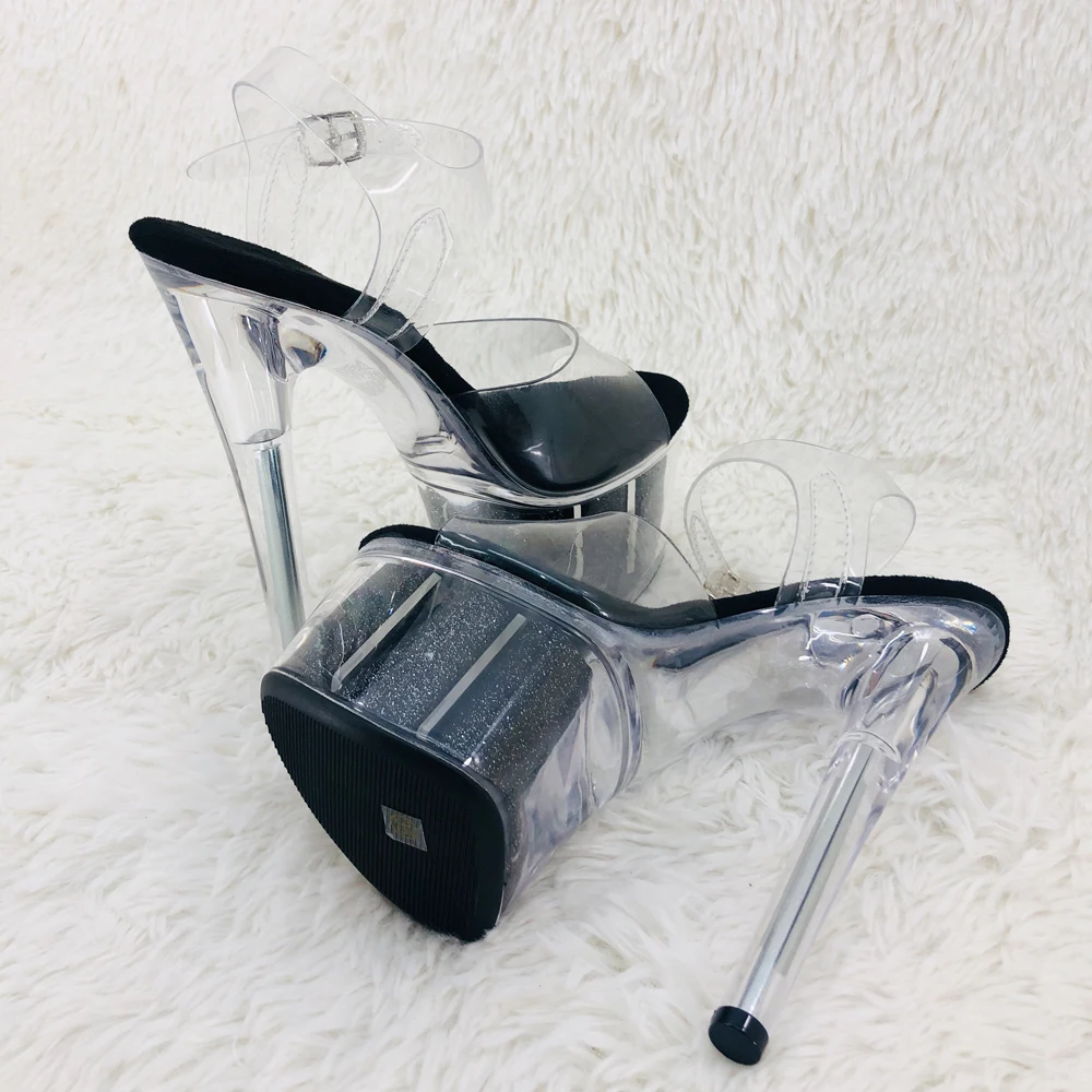 Leecabe 17CM/7Inch PVC upper  sexy exotic shinny platform High Heels  Pole Dancing sandals Shoes