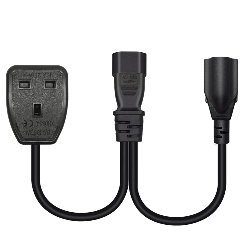 Кабель питания 32 см/1 фут IEC320 C14 к Nema 5-15R + UK13A