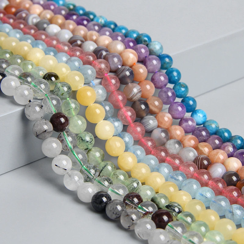 Высококачественные лимитированные бусины из натурального камня круглые