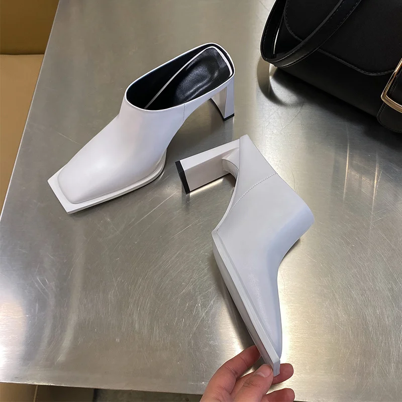 

Туфли-лодочки женские на каблуке 7,5 см, без застежки, квадратный носок