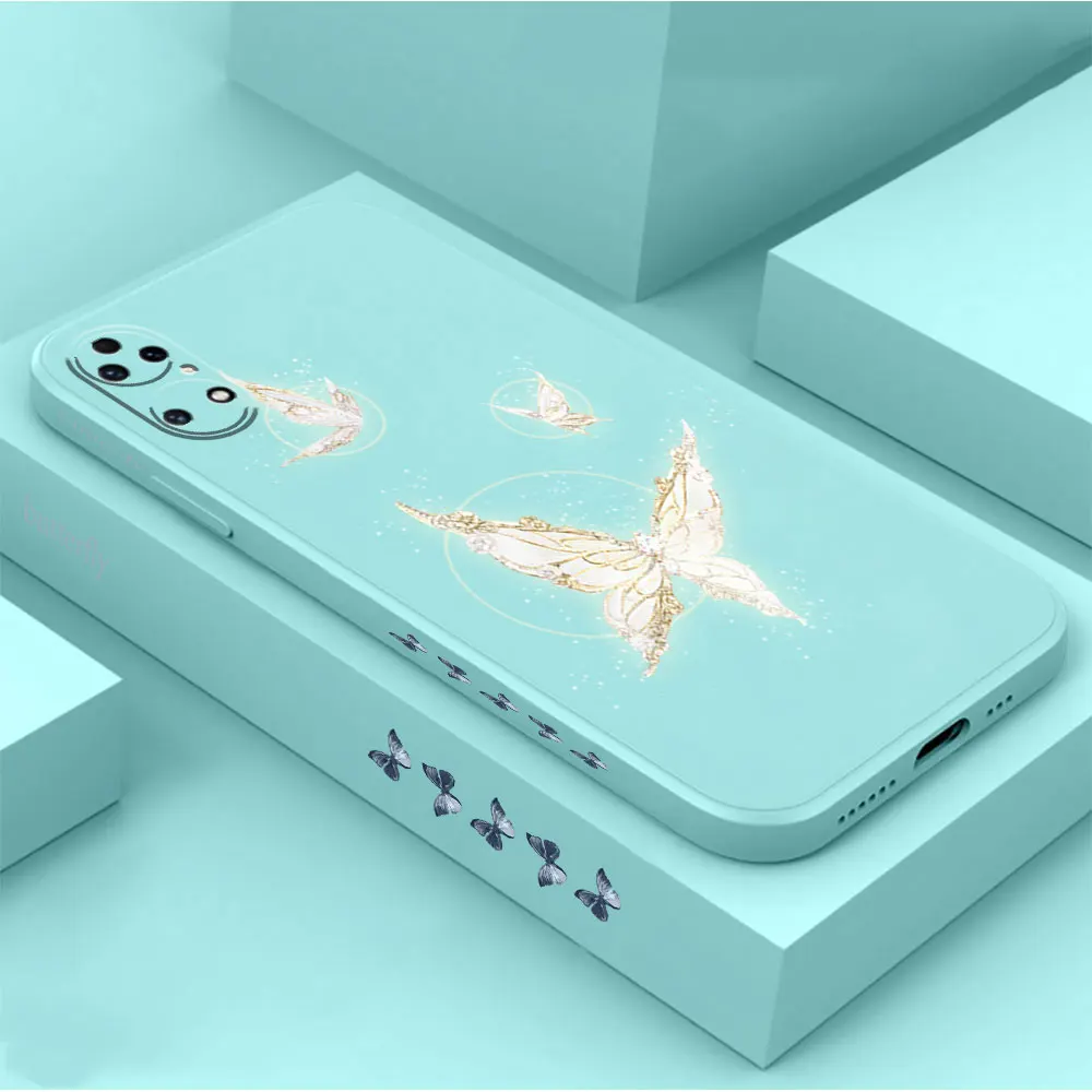 Phantom Butterfly Phone Case For Huawei P60 P50 P40 P30 P20 Mate 50 40 30 20 20X 10 Colour Liquid Silicone Cover Funda Cqoue