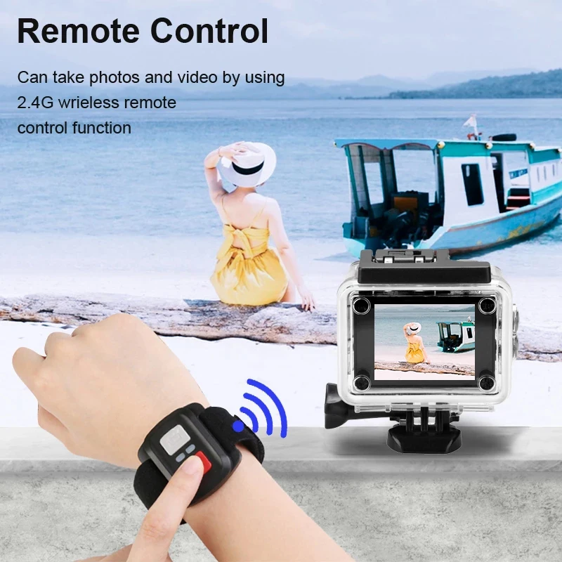 Экшн-камера Ultra HD 4K/30fps Wi-Fi экран 2 0 дюйма 170D 30 м |