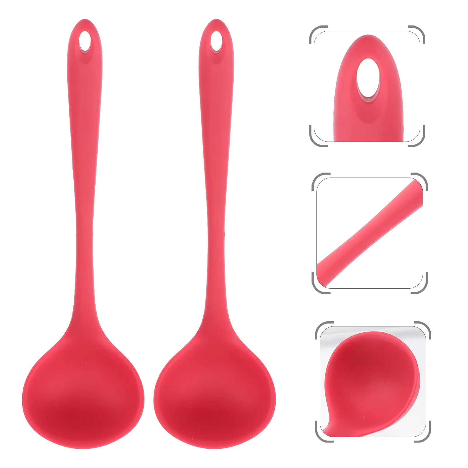 

Ladle Spoon Soup Kitchen Silicone Spoons Cooking Serving Dipper Nonstick Sauce Utensils Hot Pot Deep Gravy Large Scoop Asian