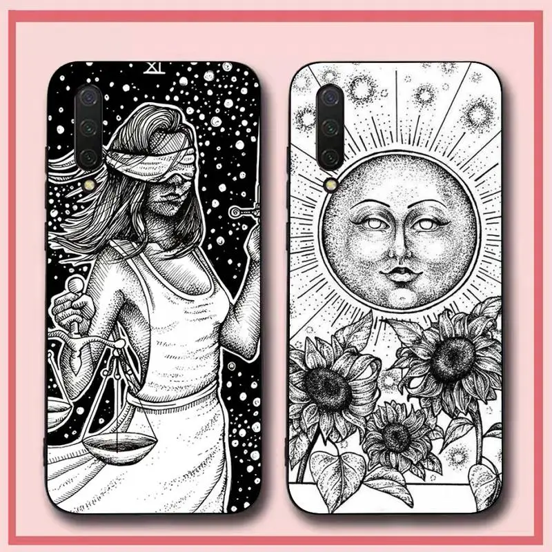 

Black and white tarot Phone Case for Xiaomi mi 5 6 8 9 10 lite pro SE Mix 2s 3 F1 Max2 3