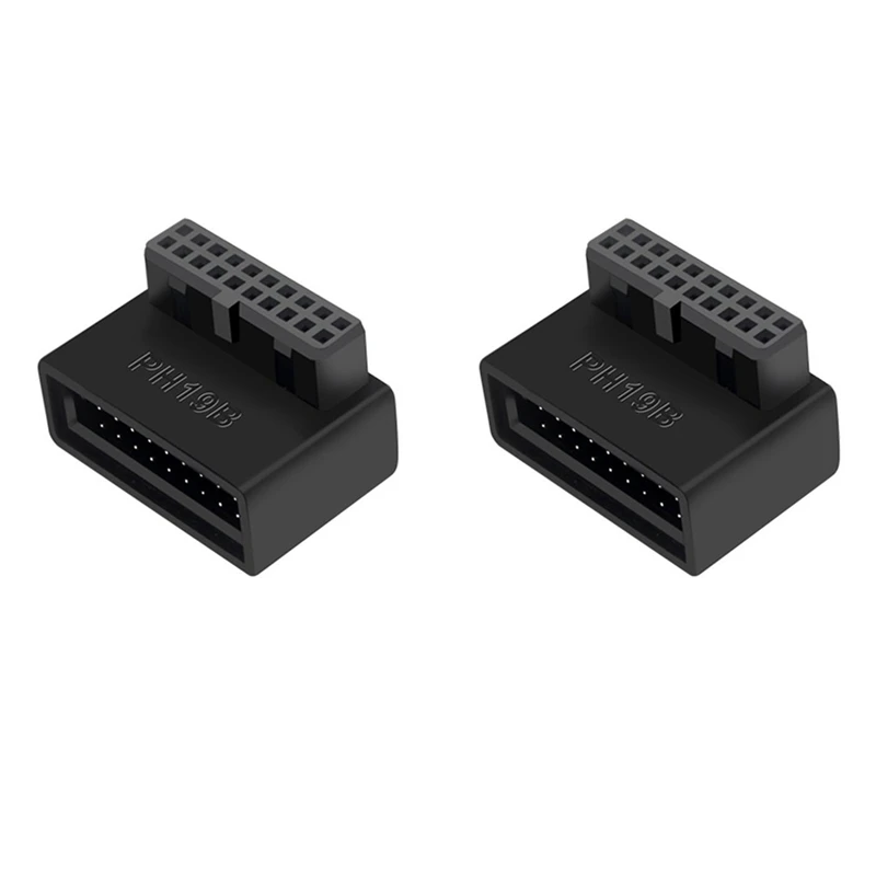 

2Pcs Computer Motherboard Header Adapter USB 3.0 19P/20P 90 Degree Desktop Converter Desktop Computer Accessories