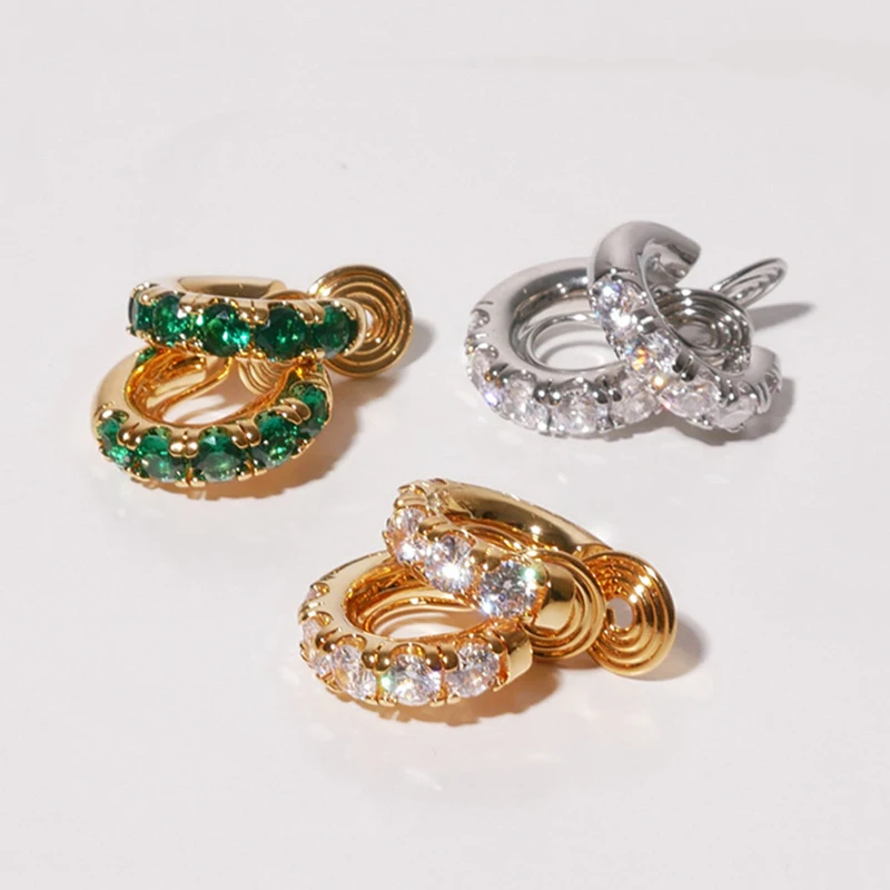 

Vintage Golden Circle Clip on Hoop Earrings for Women Non Pierced Shiny Cubic Zircon Earring Trendy Party Jewelry Brinco 2022