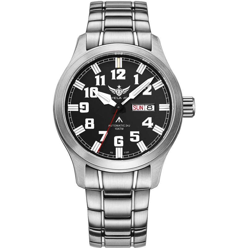 Фото YELANG V1007 42 мм мужские деловые часы NH36 светящиеся T100 брендовые 100 м водонепроницаемые механические автоматические часы с сапфировым стеклом Reloj №5