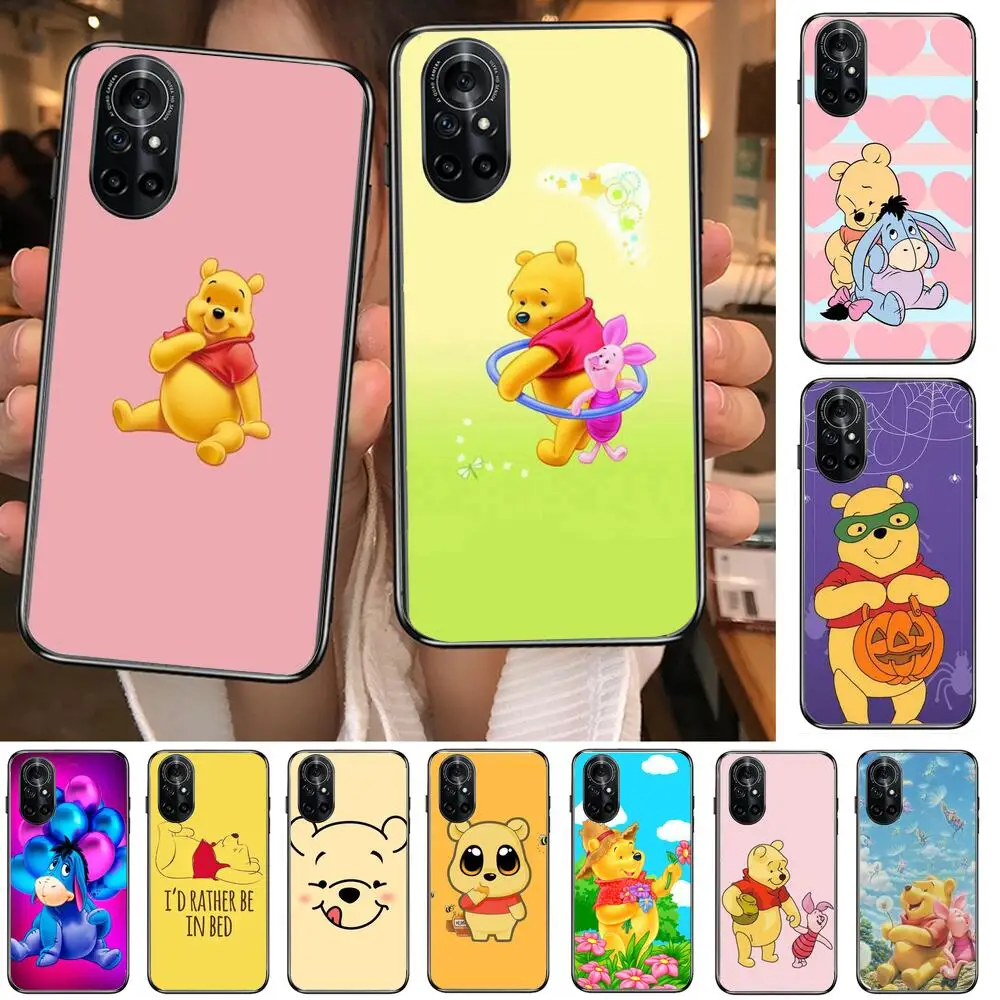 

disney cute winnie the pooh Clear Phone Case For Huawei Honor 20 10 9 8A 7 5T X Pro Lite 5G Black Etui Coque Hoesjes Comic Fas
