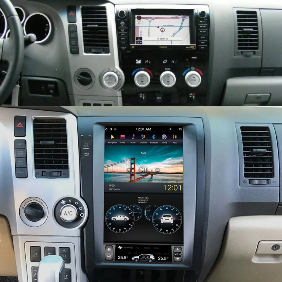 2 Din радио в стиле Tesla 13 6 дюймов Android 0 Автомобильная стереомагнитола для Toyota Tundra