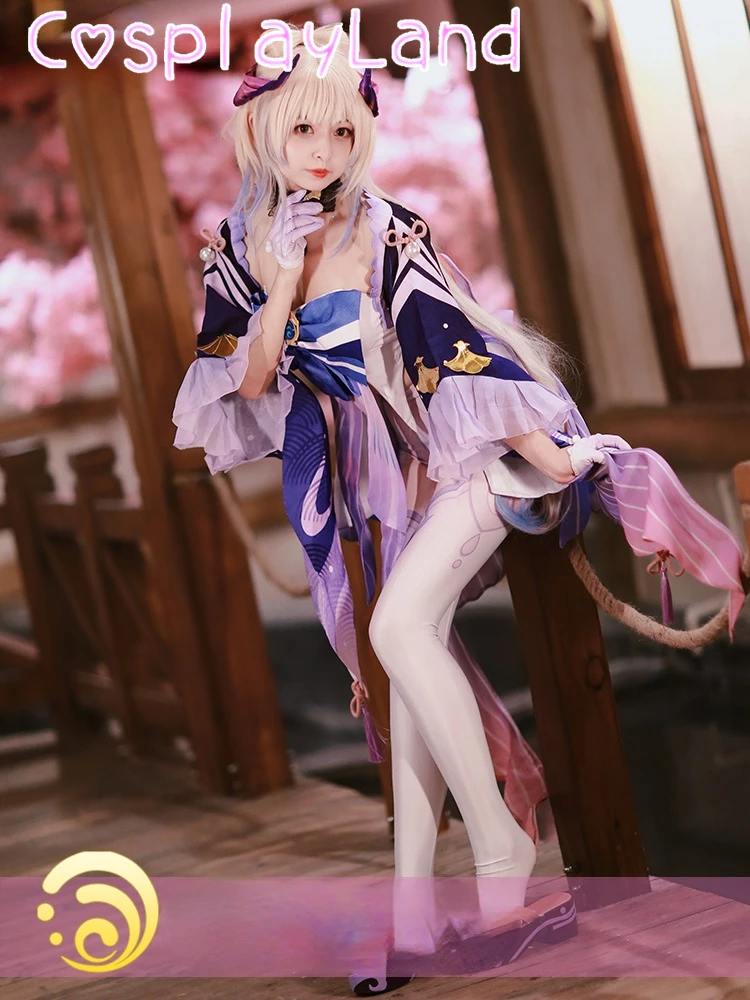 

Game Genshin Impact Sangonomiya Kokomi Dress Cosplay Costume Halloween Party Outfit For Women Jumpsuit Role Play XS-XXL
