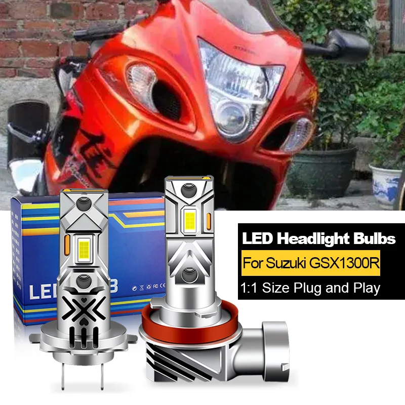 2 шт. Canbus светодиодные мотоциклетные фары высокие/низкие лампы H7 + H11 H9 для Suzuki Hayabusa GSX1300R 2008-2017 2019 белые 20000 лм 60 Вт