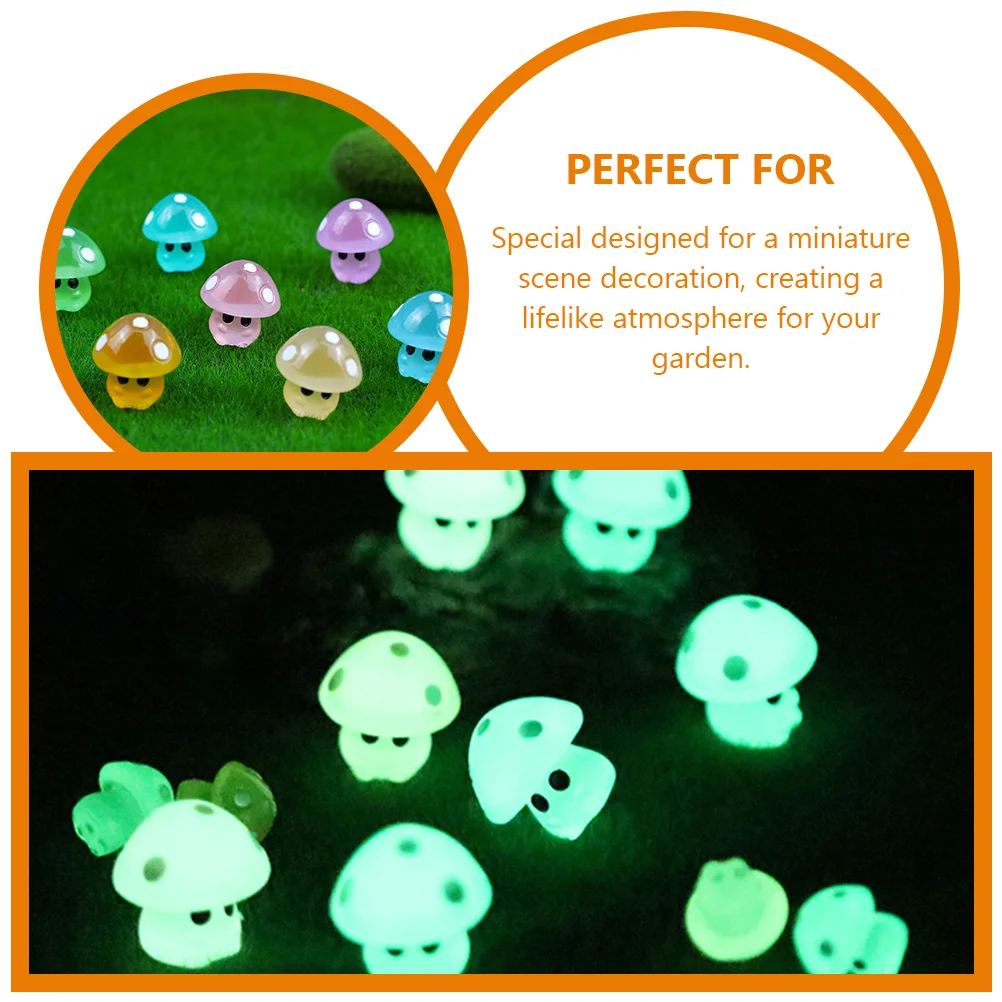 

Luminous Mushroom Figurine Garden Ornaments Planters For Plants Fake Mushrooms Artificial Bonsai