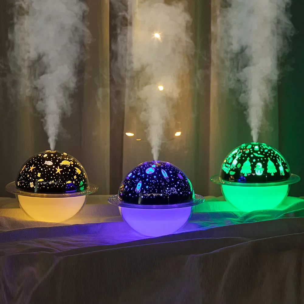 

250ML USB Xiomi Humidifier & Colorful Night Light Planet Lamp LED Light Home Humidifier Mute Nano Spray Humidificadores Diff