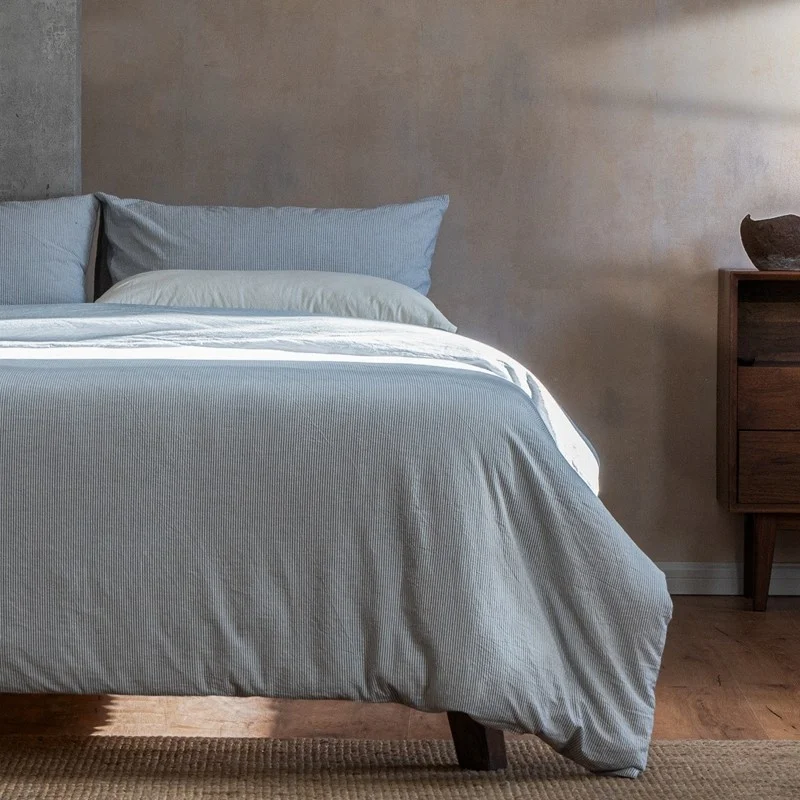 

100%Washed Cotton Duvet Cover,Ultra Soft Easy Care,Simple style Bedding Set Twin Queen King Quilt Cover Bed Sheet Pillowcases