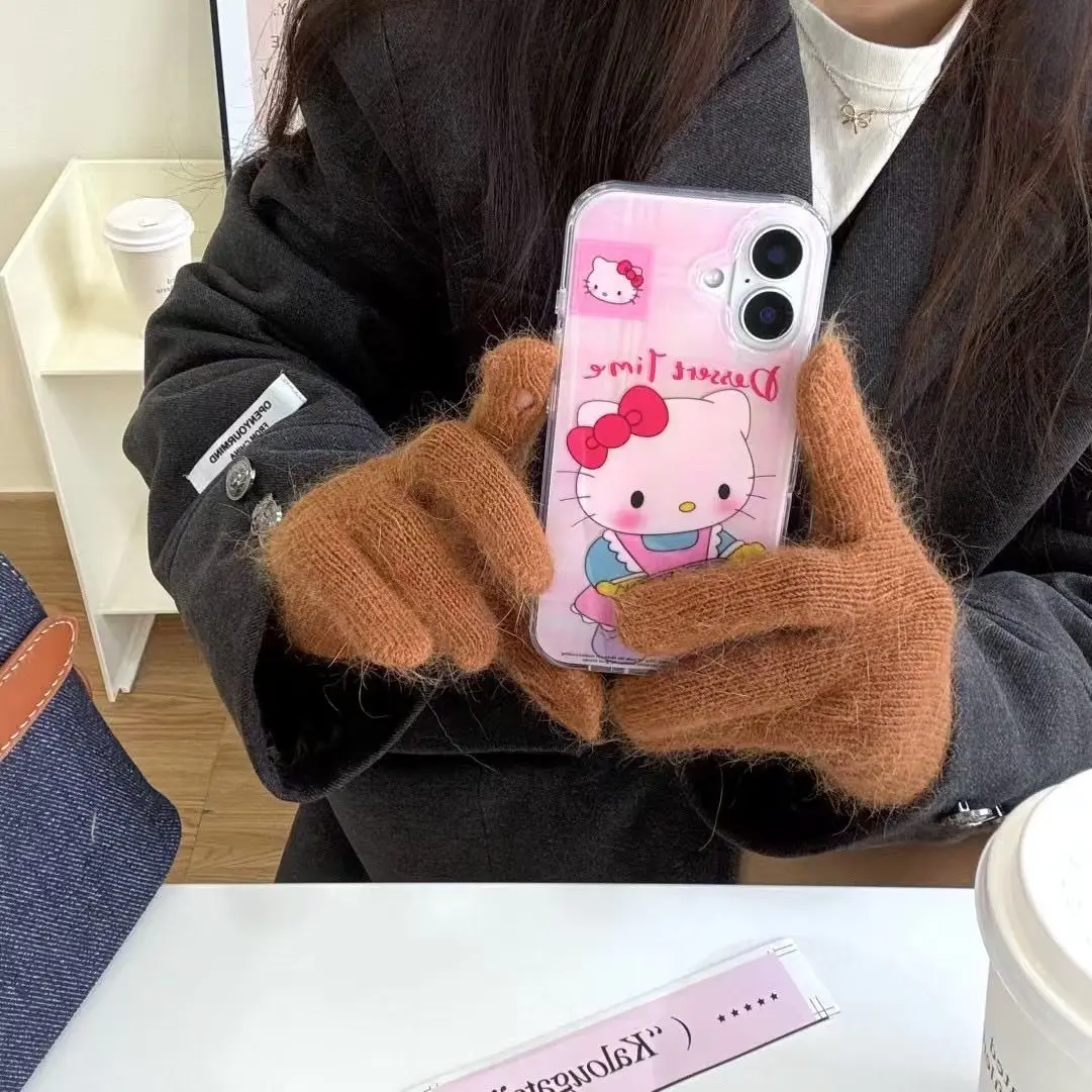 Чехол для телефона Sanrio Hello Kitty Gingerbread Man iPhone 16 15 14 13 12 11 Pro Max 78 Plus XR XS MAX MINI Y2K милая