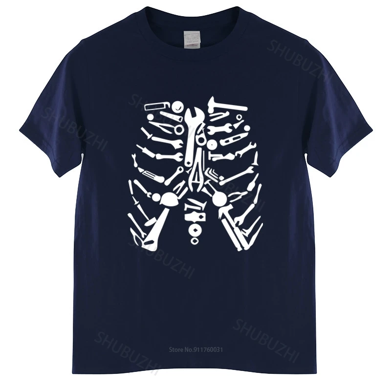 

Summer mens tshirt men shirt Mechanic Skeleton T shirt Craftsman Mechanic Tools unisex t-shirt teenagers cool tops