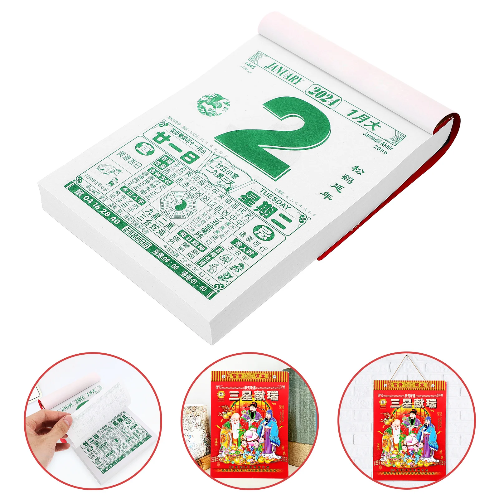 

2024 Old Almanac Wall Moon Calendar De Adviento Lunar Pendants Chinese Style Paper Hanging Toddler Calender Advent