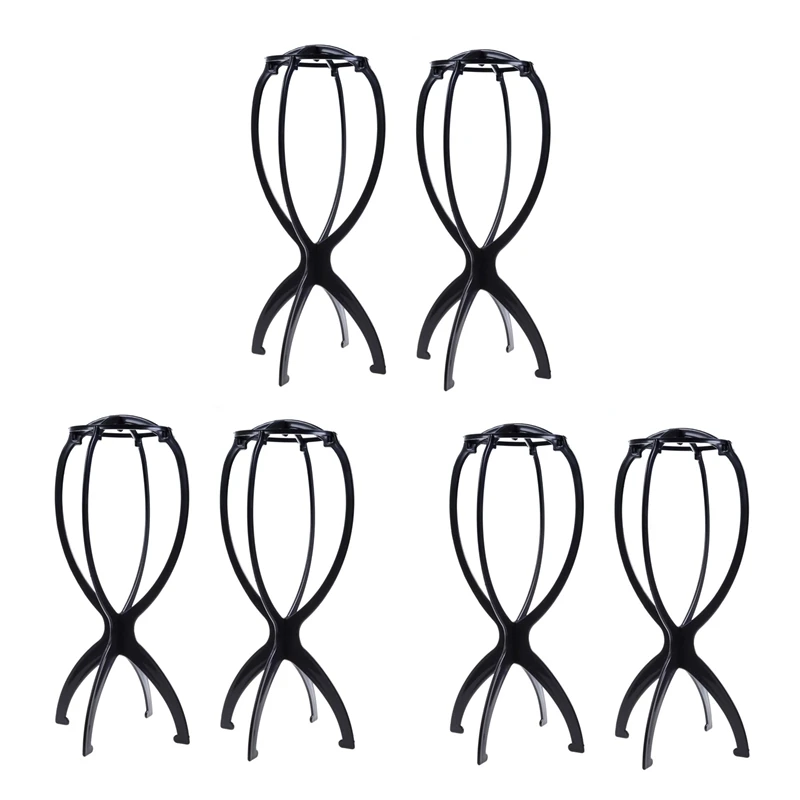 

6 PCS Folding Plastic Wig Hair Hat Cap Holder Stand Display Tool Wig Dryer