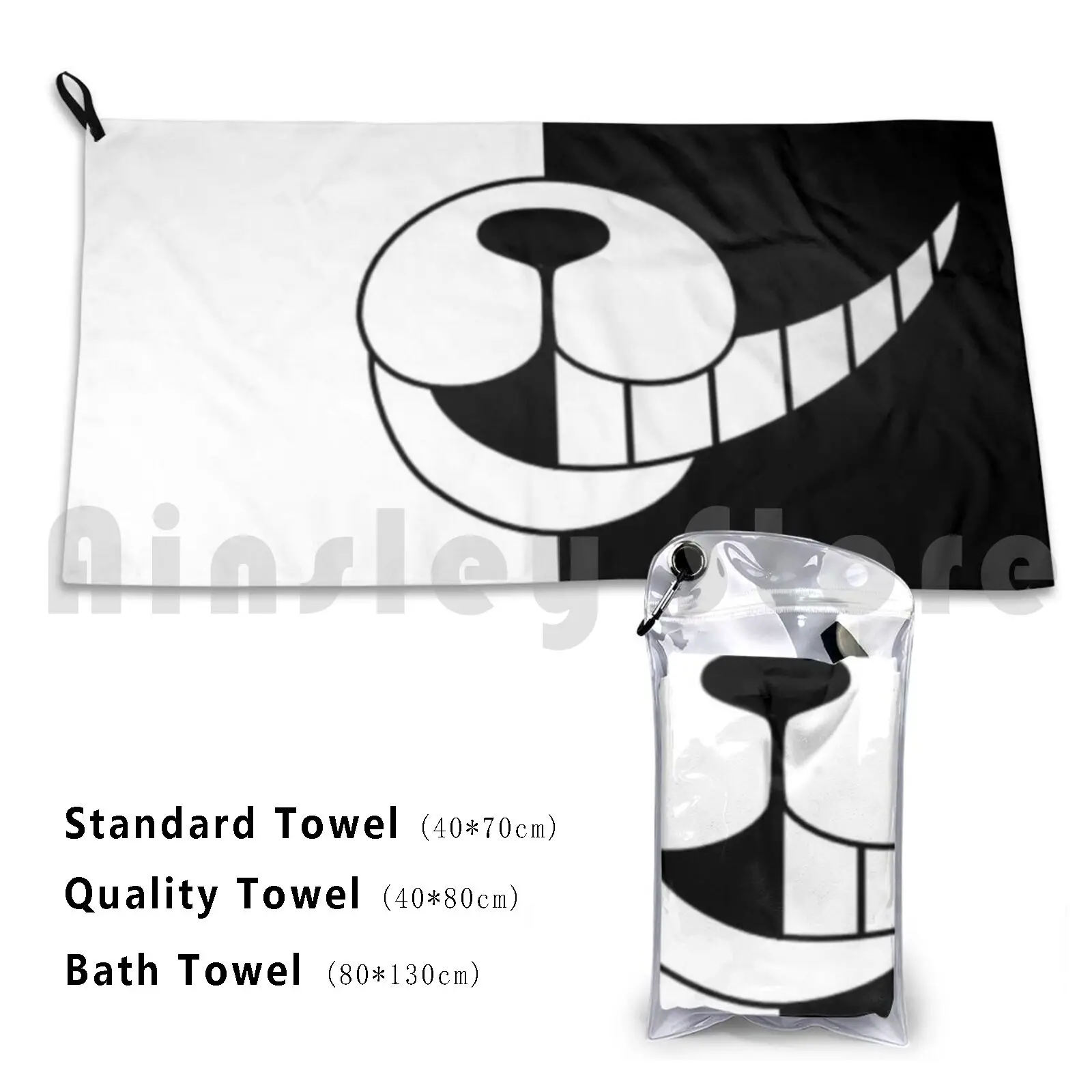 Bath Towel Danganronpa Monokuma Smile Scary Anime Dark Bear Laugh Evil