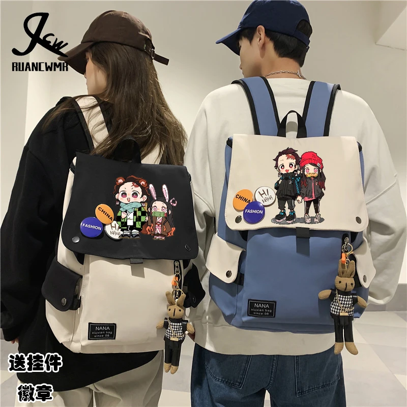 

Demon Slayer Merch School Rengoku Kyoujurou Kamado Tanjirou Tokitou Muichirou Zenitsu Fashionable Backpack Student Casual Bag