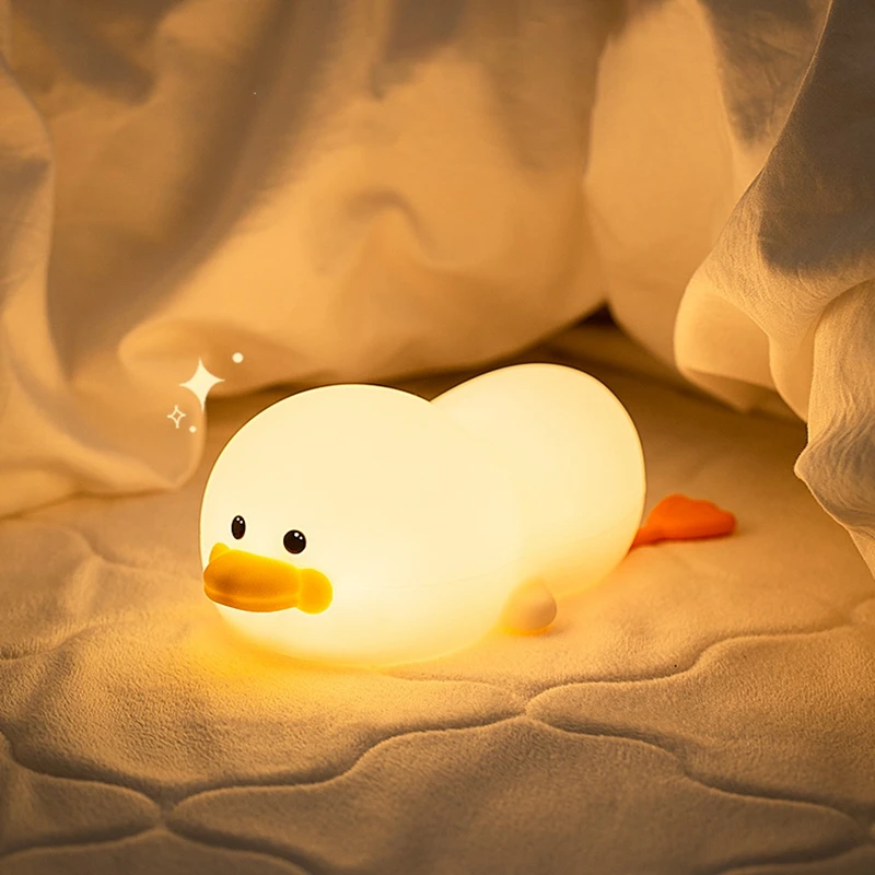 Креативный ночник в виде утки силиконовый светодиодный сенсорный светильник