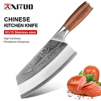 xituo cleaver knife chinese chef%e2%80%99s knife stainless steel vegetable meat cleaver pakkawood handle 7 inch butcher cooking knife