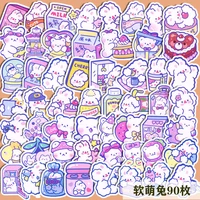 90pcs cute rabbit snack girl kawaii small decoration waterproof sticker for cup phone case notebook diary students note stickers