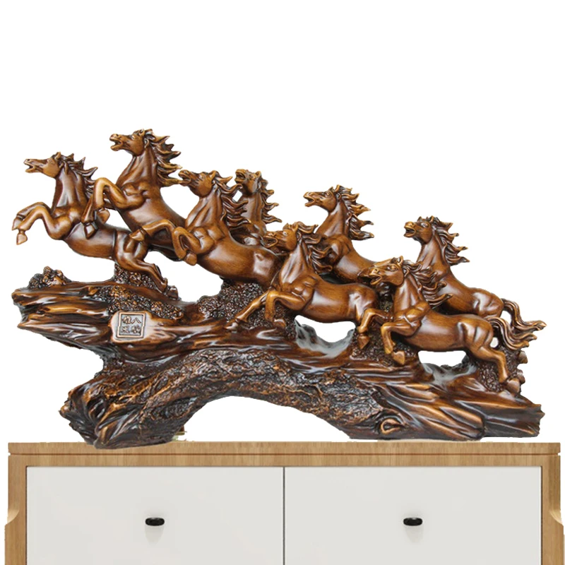 

Роскошная скульптура лошади, Декор для дома, интерьер, ретро Резьба, ремесла из смолы, статуэтки, подарки