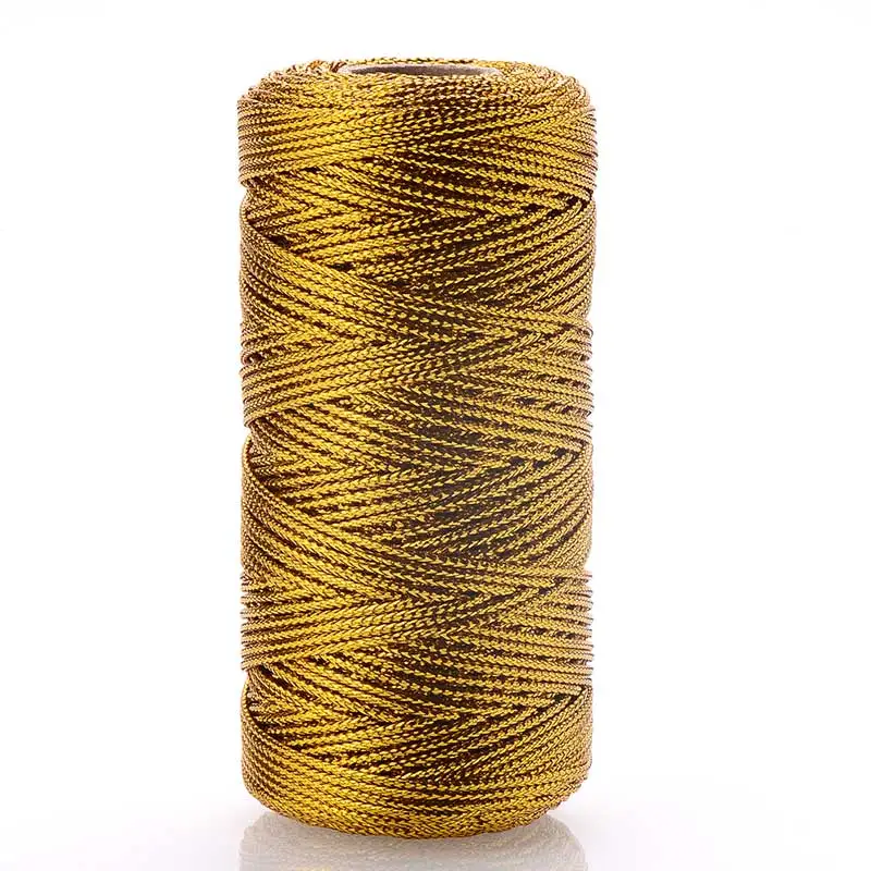 

High Quality 1.5mm 100m/Roll Metallic Thread Cord Gold Silver Tinsel String Non-Stretch Packing Rope DIY Braided Bracelet Making