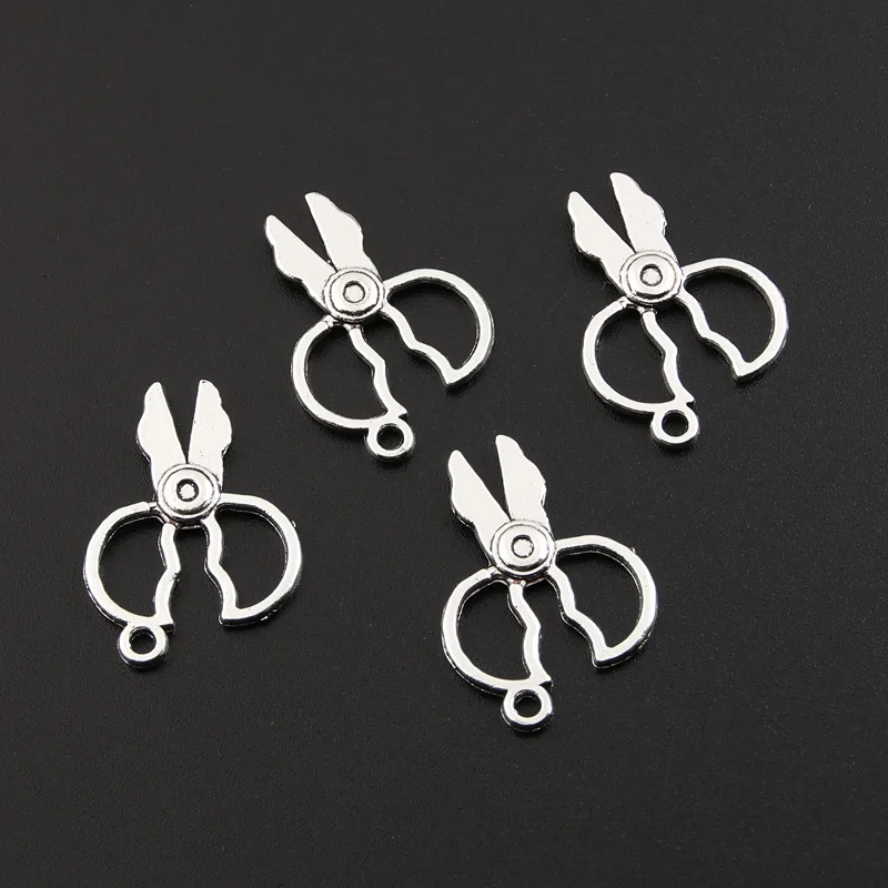 

35 шт. серебряный цвет 27x19,5 мм Ножницы шармы инструмент для портных Подвеска для «сделай сам» металлический сплав Аксессуары для изготовлени...