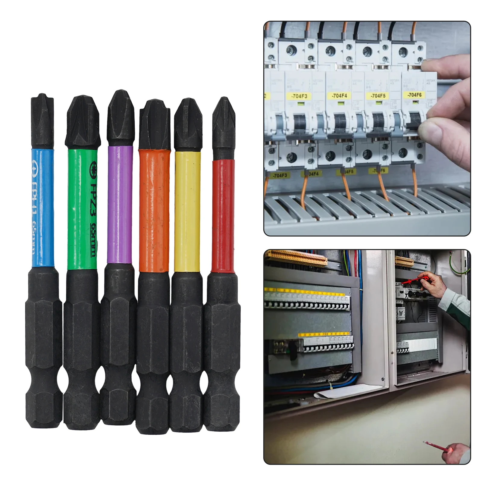 Магнитные специальные шлицевые крестовые отвертки 2/6 шт. 65 мм для электриков FPH FPZ