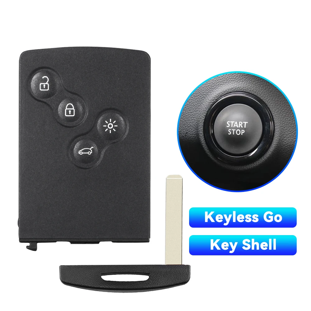 Чехол KEYYOU для дистанционного ключа Renault Koleos, Clio Megane Scenic Laguna, 4 кнопки, чехол для смарт-ключа с дистанционным управлением, аварийная вставка