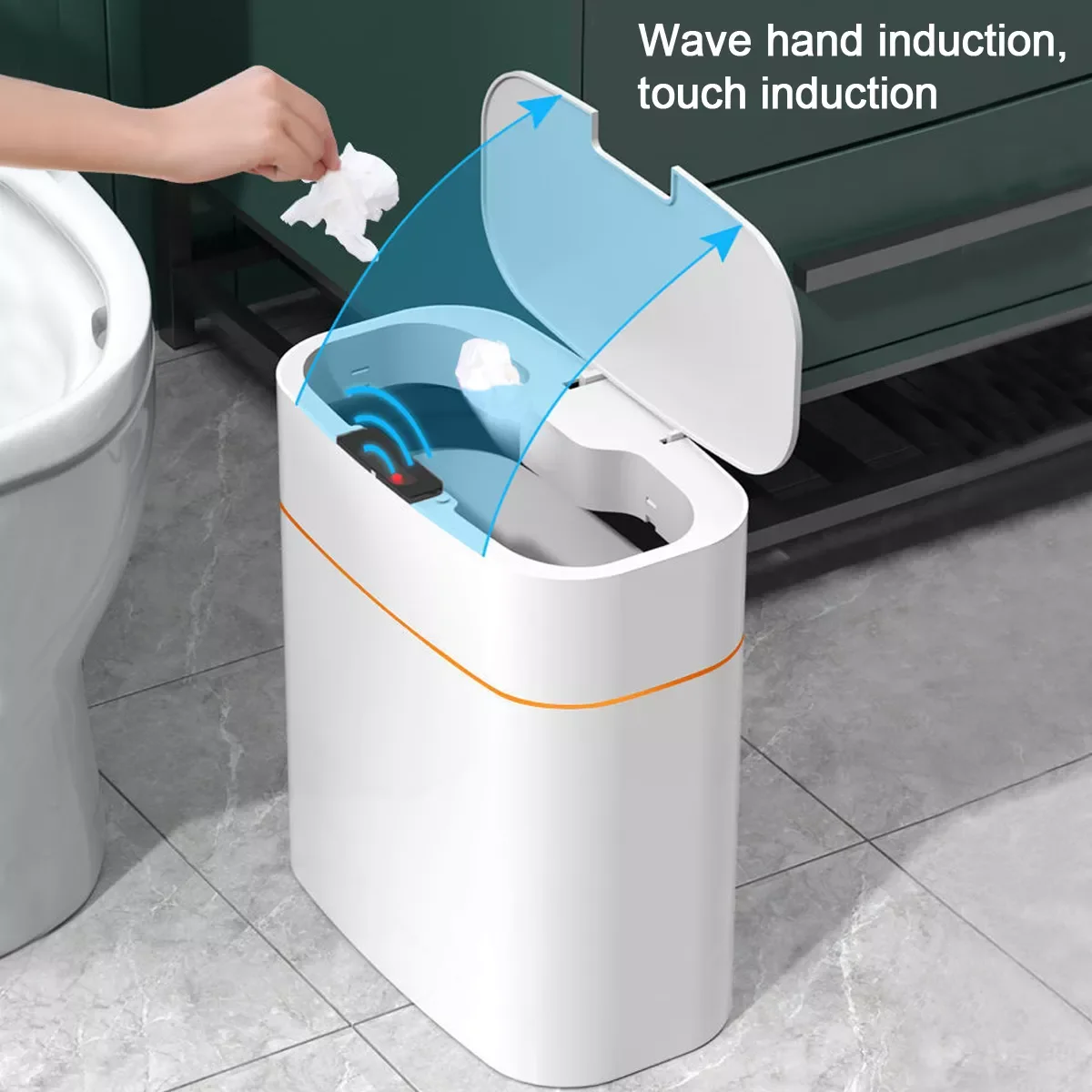

NEW2023 16L/13L Smart Sensor Trash Can Electronic Automatic Rubbish Can Waterproof Bathroom Dustbin Home Induction Garbage Bin w