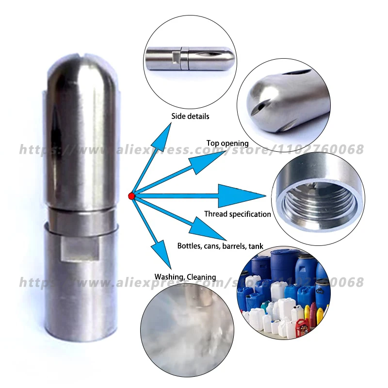 Бутылки баки инструменты для мытья 1/2 дюйма SS304 CIP автоматическая вращающаяся
