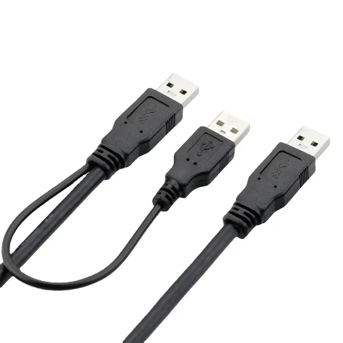 Поставка черного цвета 0,5 м USB 2.0 3.0 Dual USB Male to Micro Mini USB A B C male Портативный кабель для хранения устройств с блоком питания (art.: 3920cab9fa348) - 3920cab9fa348