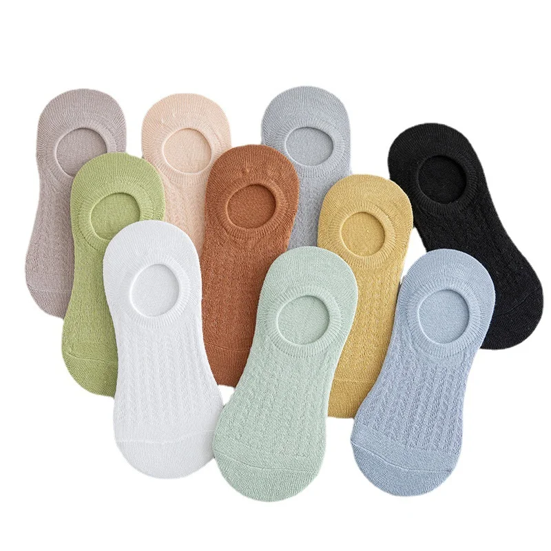 10pair Women Invisible Boat Socks Summer Mujer Silicone Non-slip Chaussette Ankle Low Female Cotton Show Breathable Calcetines