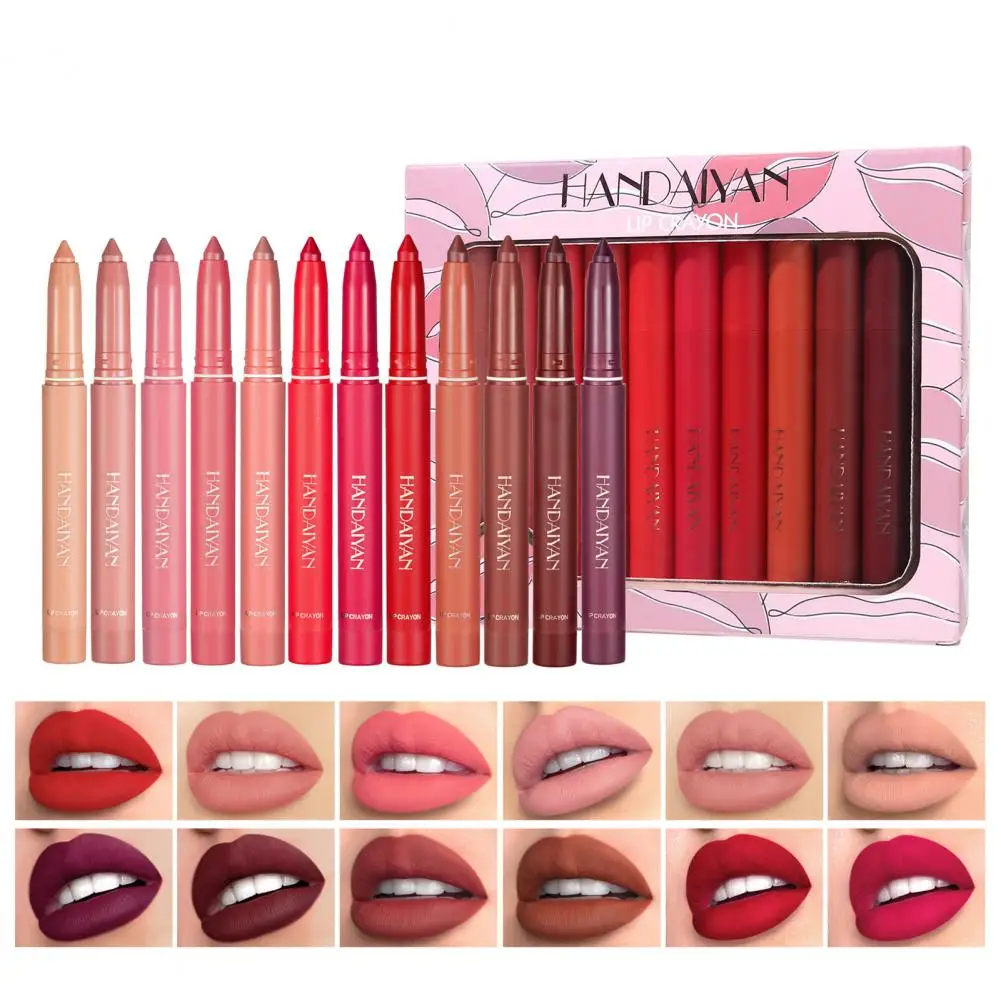 

Косметические аксессуары не жирная паста 12 цветов карандаш для губ для женщин