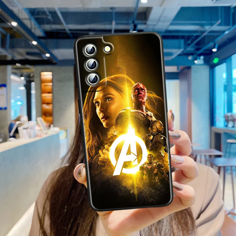 Avengers Captain America For Samsung Galaxy S23 S22 S21 S20 FE Ultra S10 S10e Lite S9 Plus Pro Soft Black Phone Case Coque Capa